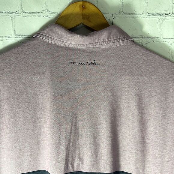Travis Matthew Purple Gray Striped Golf Polo Pima Cotton Blend Shirt  XL HOLE - Picture 5 of 10